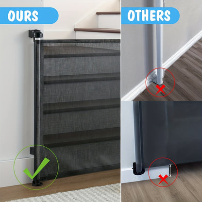 Barrière de sécurité rétractable pour bébés et animaux de compagnie