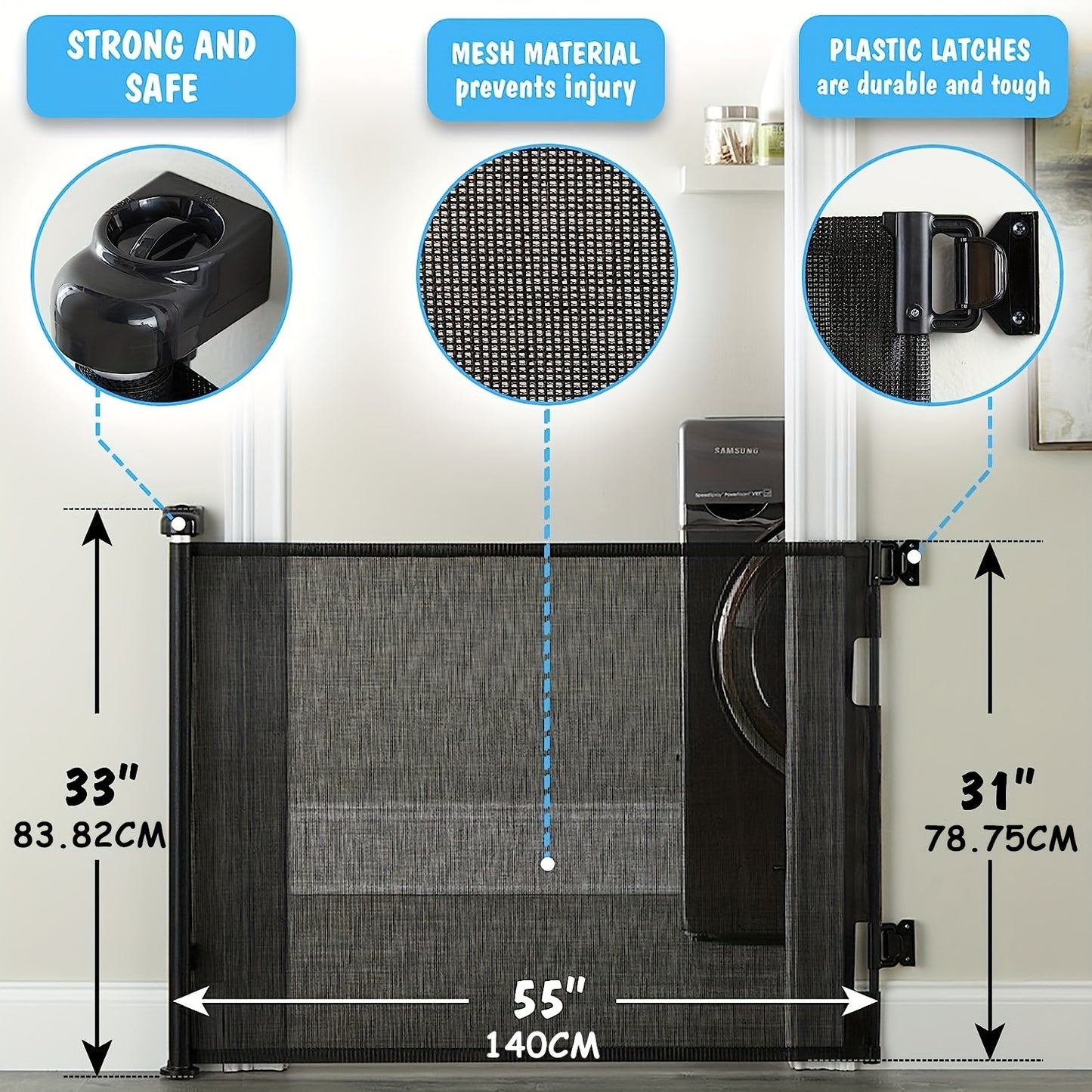 Retractable Baby & Pet Safety Gate