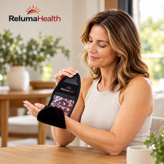 RelumaHealth Red Light Mini Wrap — RelumaHealth branded lifestyle image