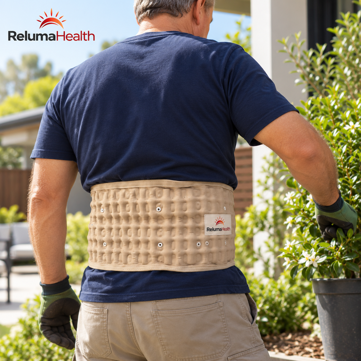 RelumaHealth Decompression Belt — RelumaHealth branded lifestyle image