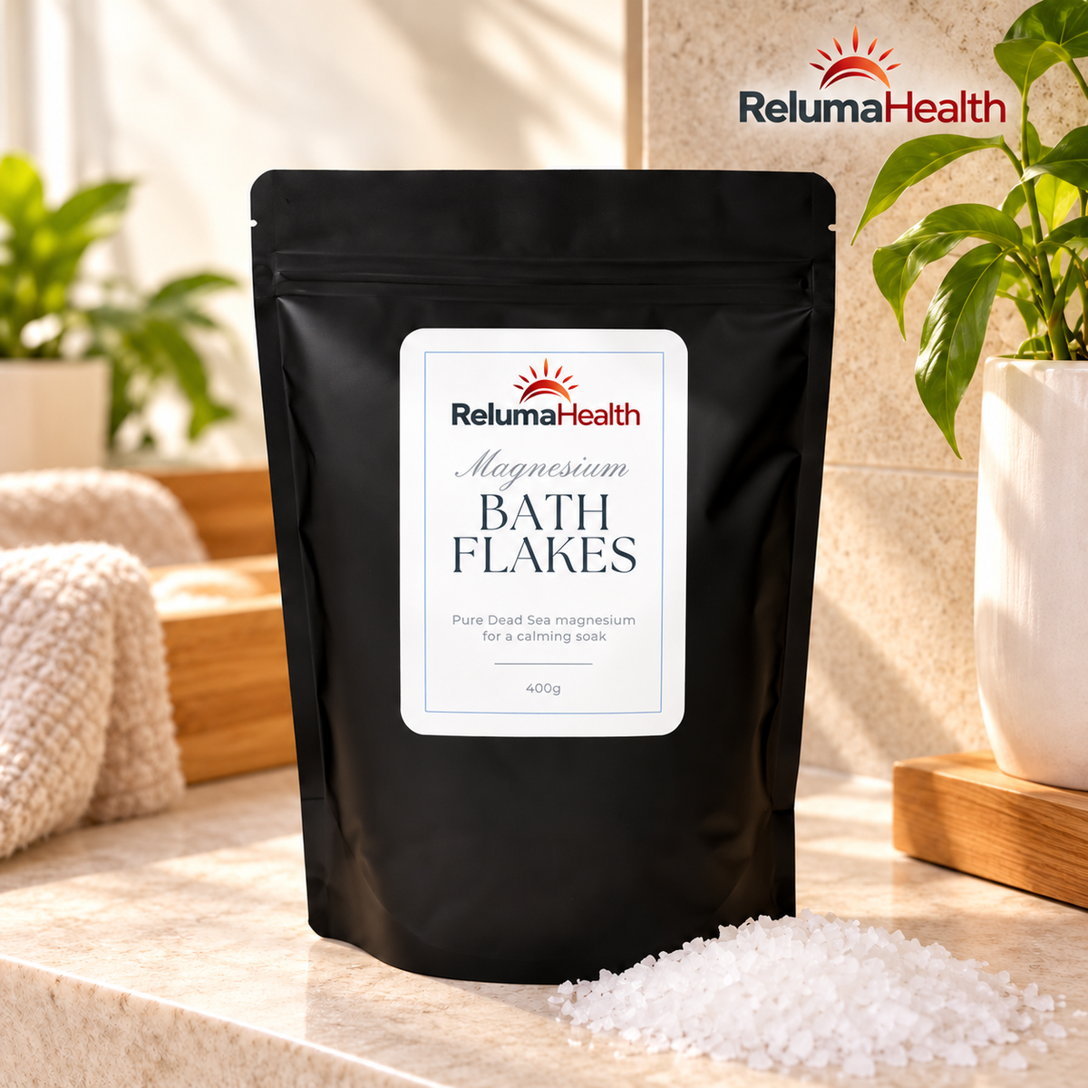 RelumaHealth Magnesium Bath Flakes — RelumaHealth branded product image