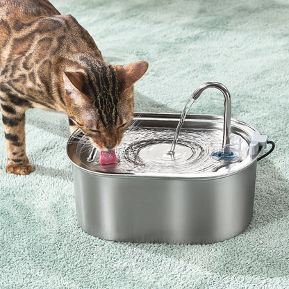 304 Stainless Steel Water Fountain Pet Dog Cat Drinking Dispenser Filter Feeder