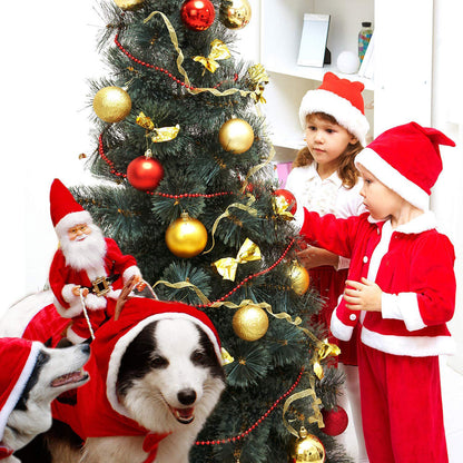 Santa Claus Riding Pet Cosplay Costumes Party Dressing up Dogs Cats