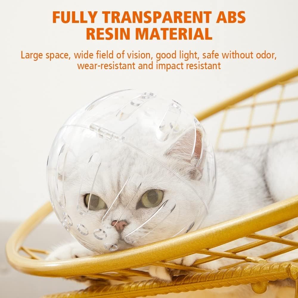 Pet Muzzle Breathable Transparent, Pet Hood Cover Adjustable Pet Hood for Cat & Dog Anti-bite