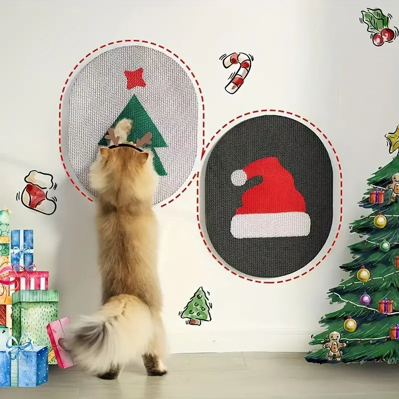 Tapis à gratter pour chat imprimé de noël, jouets à gratter pour chat résistants à l'usure