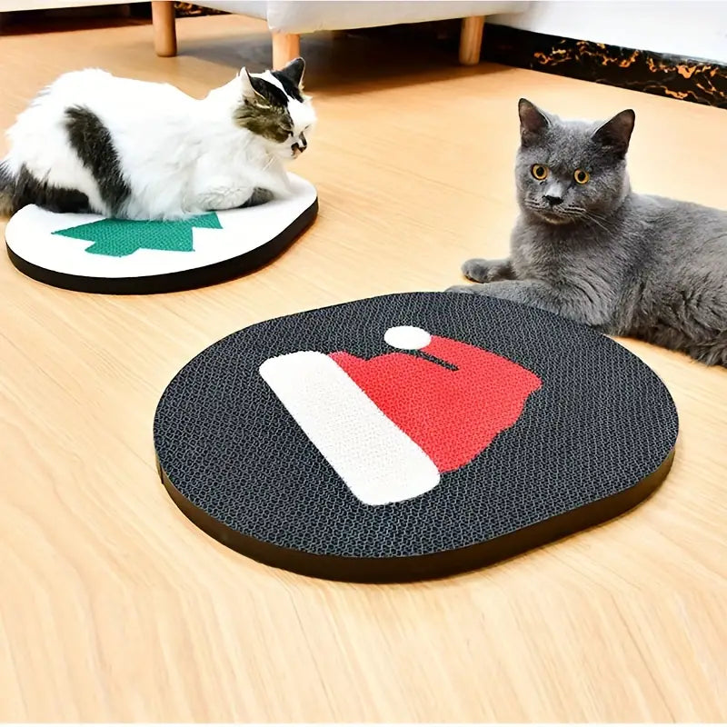 Christmas Printed Cat Scratching Mat, Wear-resistant Cat Scratcher Toys