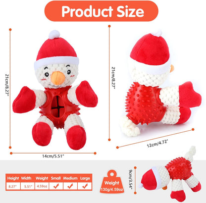 Christmas Squeaky Dog Toys, Durable Rubber Dog Chew Bite Toy,Stuffed Toys