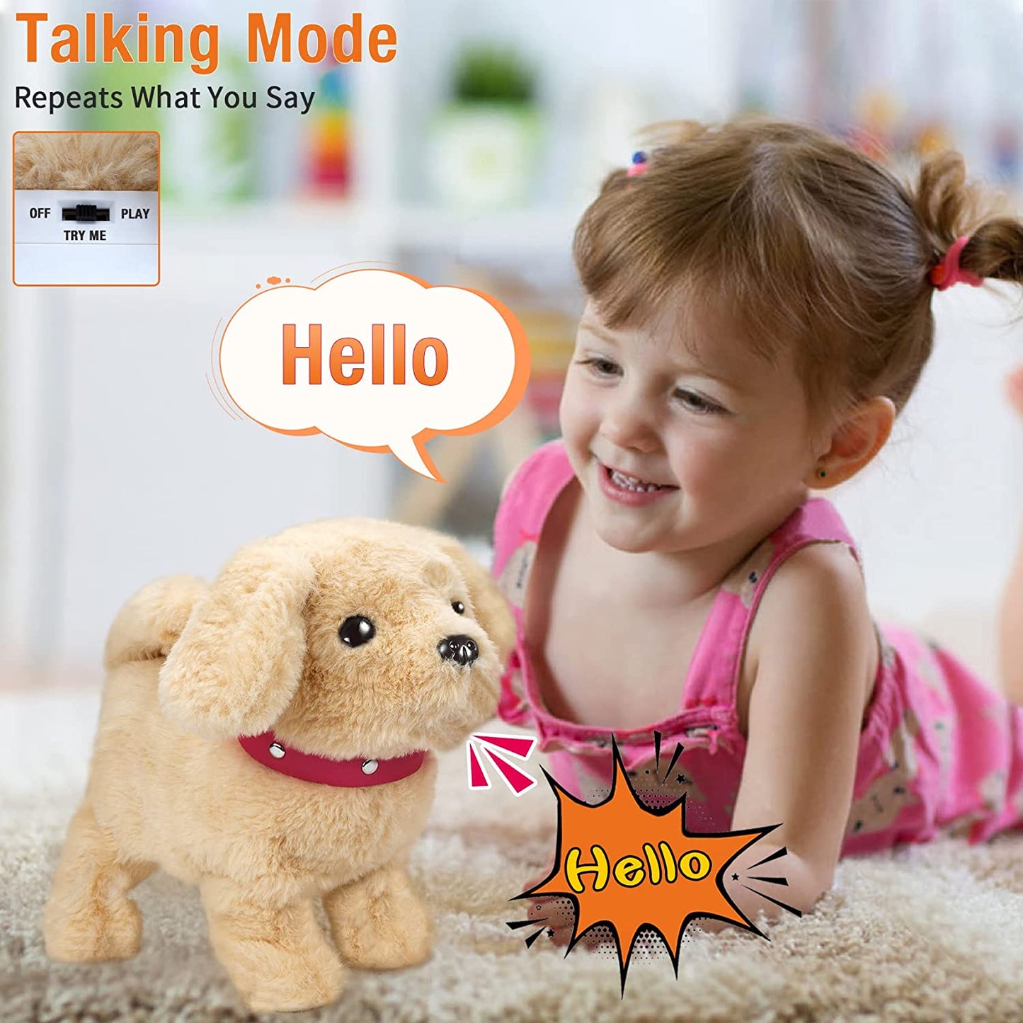 (🎁2023-Christmas Hot Sale🎁)Plush Puppy Toy Electronic Interactive Pet Dog - BUY 2 FREE SHIPPING