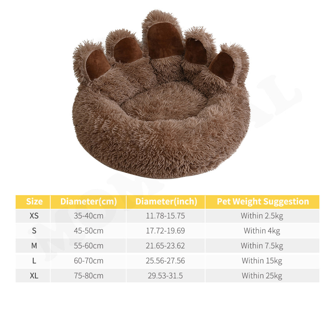 Pet Round Bed of Paw Shape, Calming Donut Dog