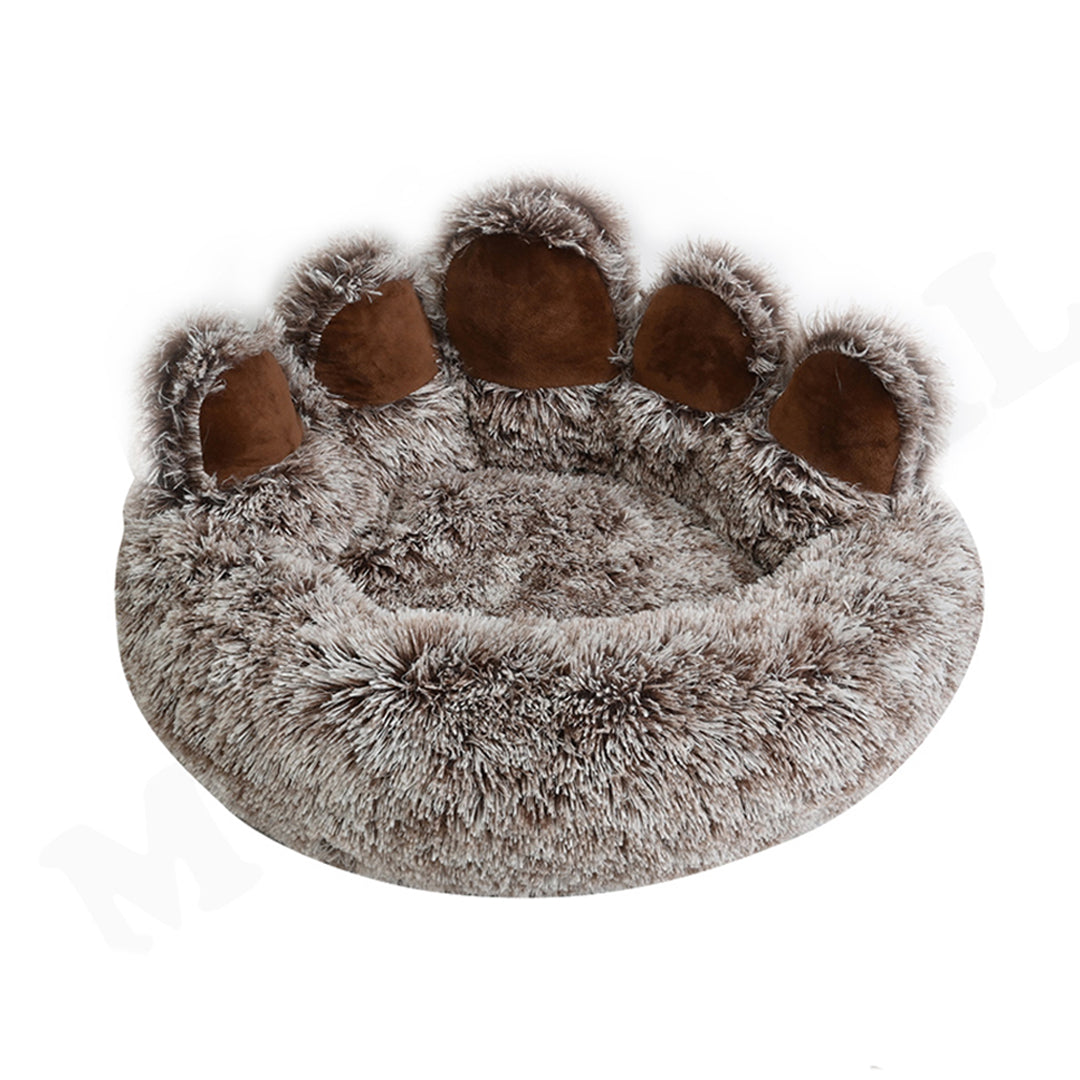 Pet Round Bed of Paw Shape, Calming Donut Dog