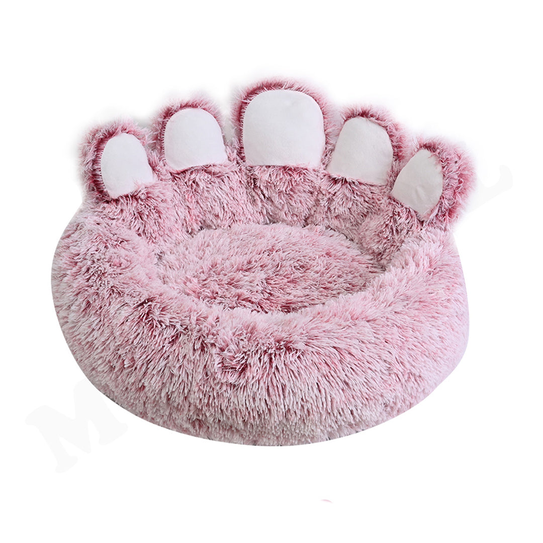 Pet Round Bed of Paw Shape, Calming Donut Dog