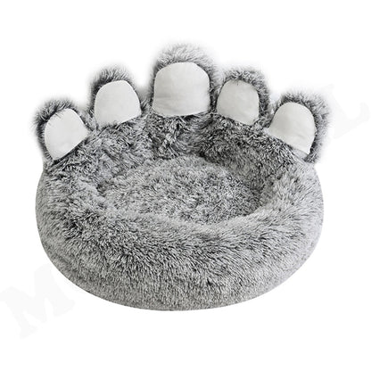 Pet Round Bed of Paw Shape, Calming Donut Dog