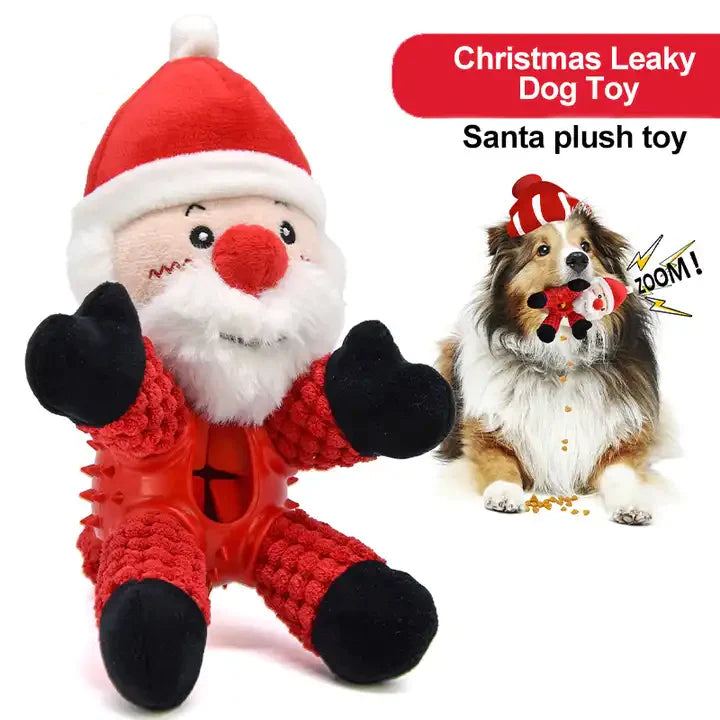 Christmas Squeaky Dog Toys, Durable Rubber Dog Chew Bite Toy,Stuffed Toys