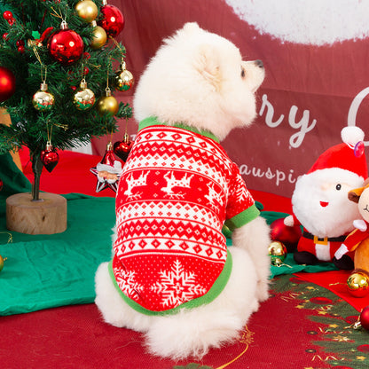 Christmas Pet Warm Clothes Reindeer,  Snowflake Knitwear for Cats or Dogs