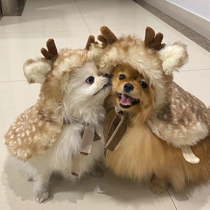 Pet Clothing Plush Elk Cape Dog & Cat Costumes