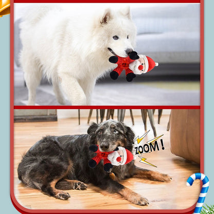 Christmas Squeaky Dog Toys, Durable Rubber Dog Chew Bite Toy,Stuffed Toys