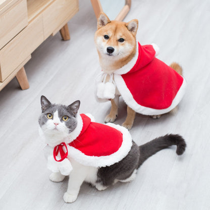 Little Red Riding Hood Cape Christmas Pet Cat Hooded Cape Pet Clothing，Dog