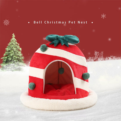 Christma Cat Bed House, Cat Cave with Removable Washable Cushioned Pillow, Dog ,Rabbit