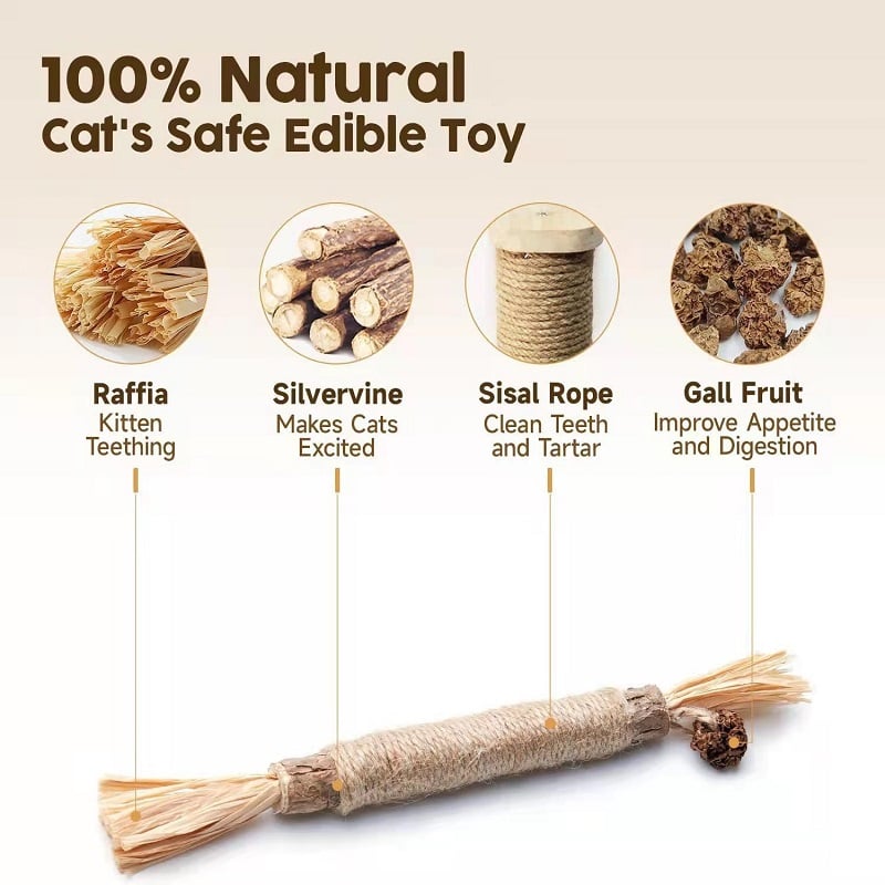 🔥Buy 2 Free 1 (3PCS)🔥Natural Silvervine Stick Cat Chew Toy