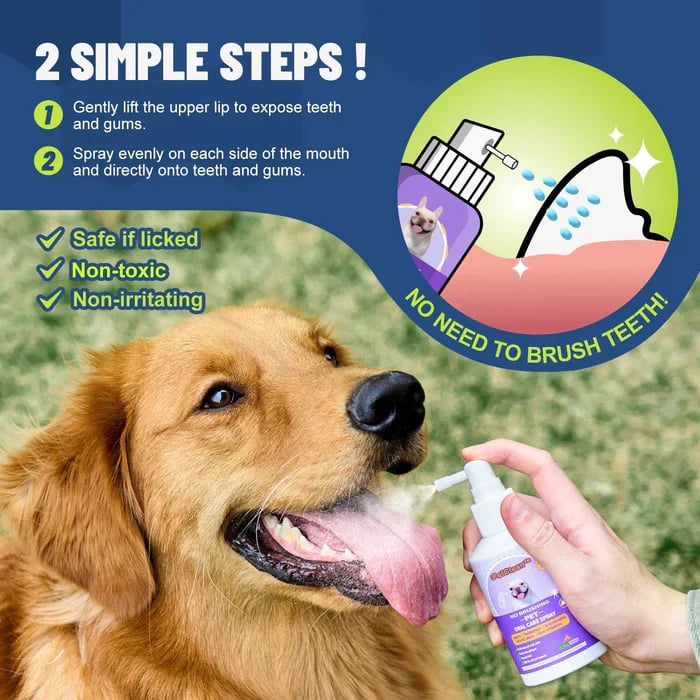 🔥ACHETEZ-EN 1, OBTENEZ-EN 1 GRATUIT !!🔥Spray nettoyant pour dents pour chiens et chats 