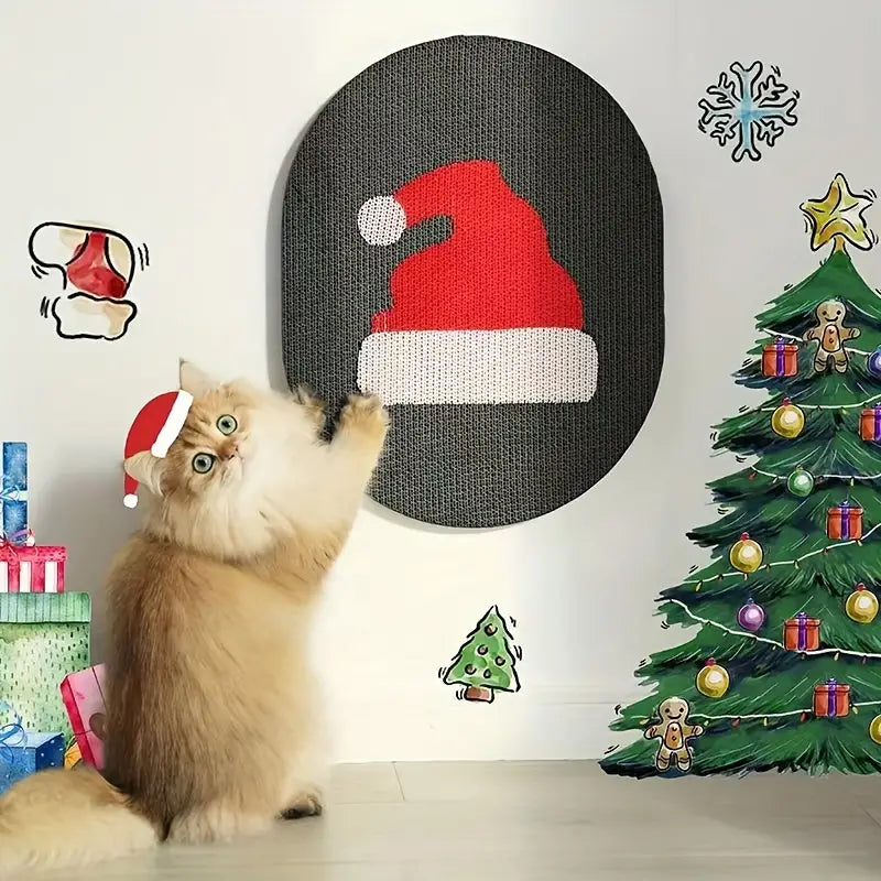 Christmas Printed Cat Scratching Mat, Wear-resistant Cat Scratcher Toys