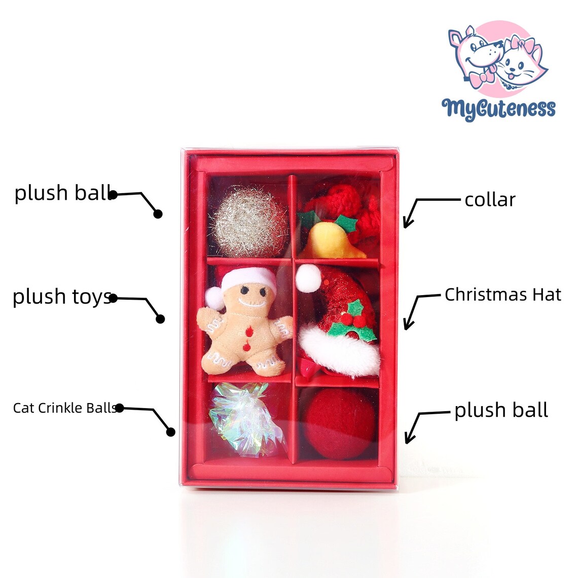 6-Piece Cat Teether Christmas Gift Box