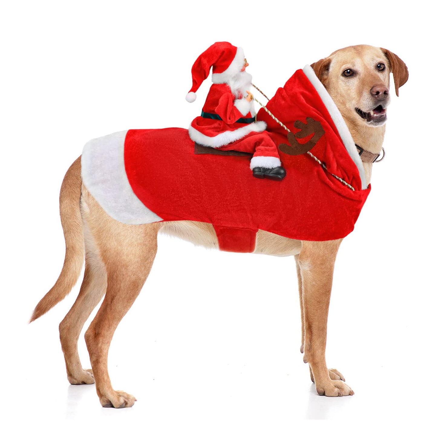 Santa Claus Riding Pet Cosplay Costumes Party Dressing up Dogs Cats