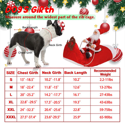 Santa Claus Riding Pet Cosplay Costumes Party Dressing up Dogs Cats