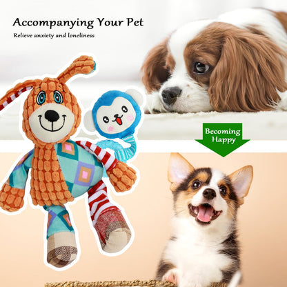 Paquet de 20 jouets à mâcher pour chiens de petite et moyenne taille, jouets pour chiots avec corde, balles de friandises et jouets grinçants