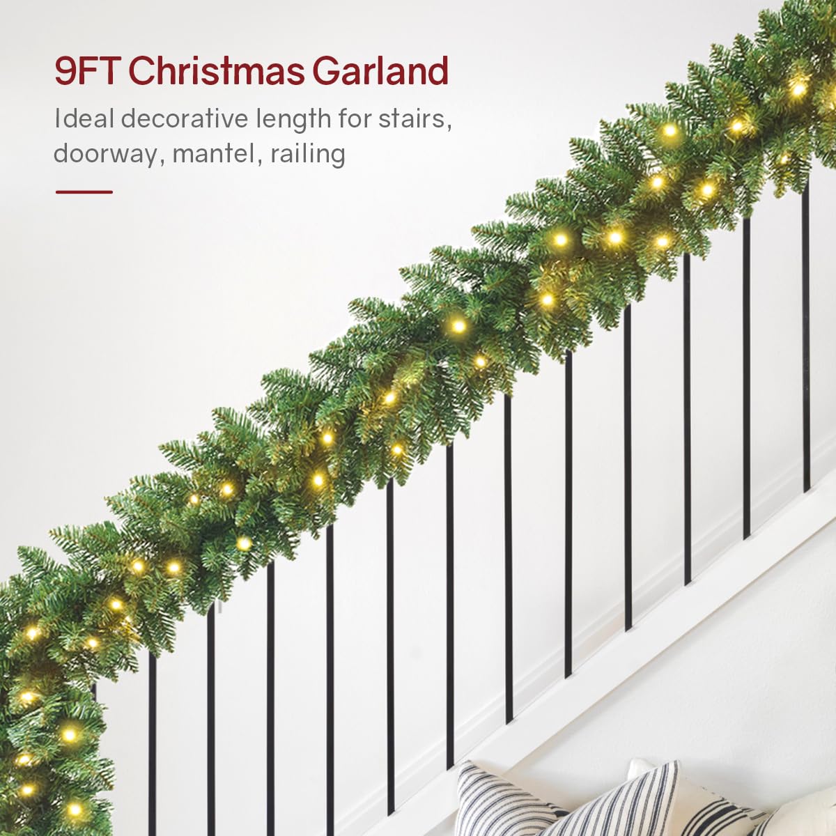 6FT Christmas Garland with 30 LED Lights,for Cat Tree House and Towers